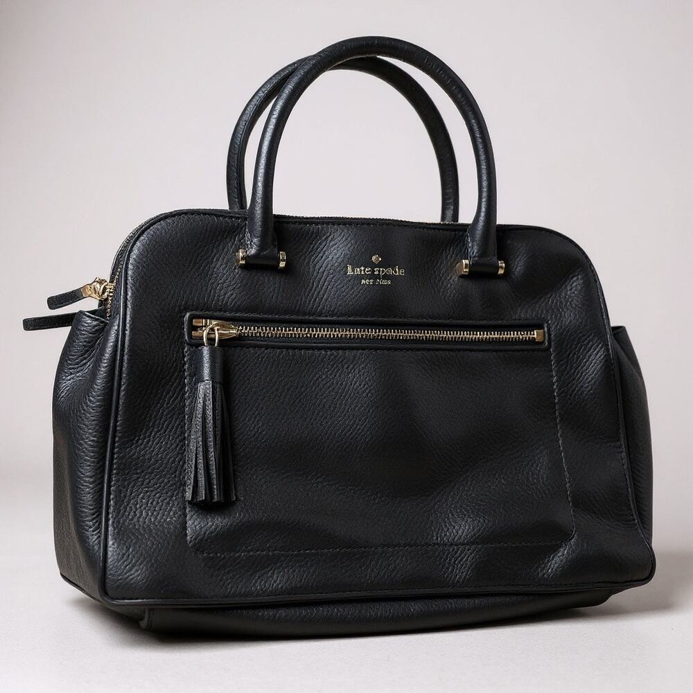 Kate Spade Chester Street Kalen Satchel‎ Black Pebble Leather Medium Bag